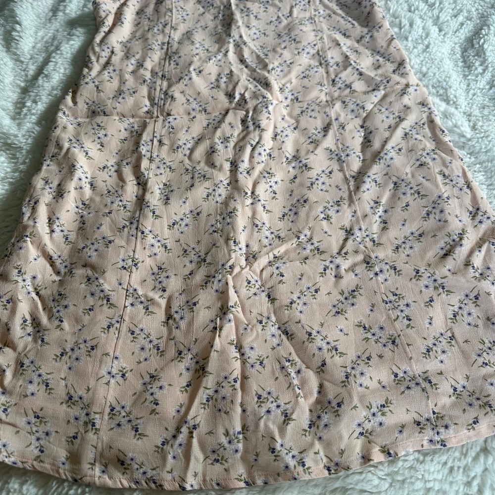 American Eagle Floral Smocked Back Babydoll Top Pink Purple Boho NWT Size L - Picture 3 of 16